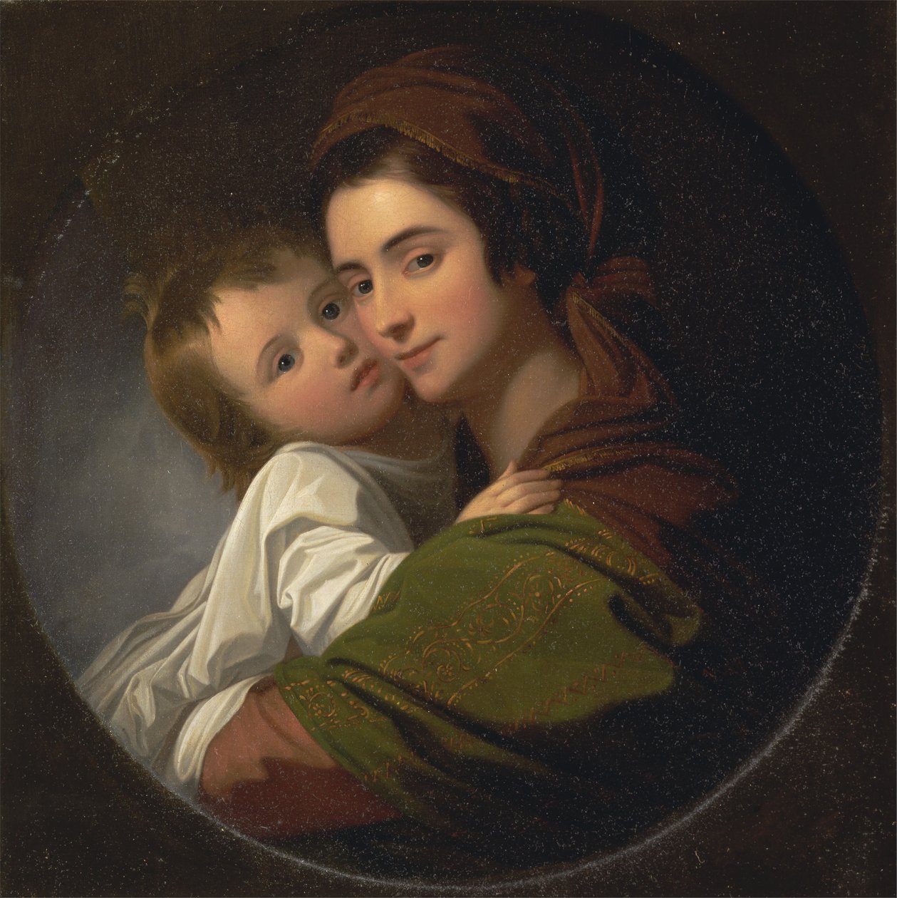 The Artists Wife Elizabeth and Their Son Raphael  by Benjamin West
