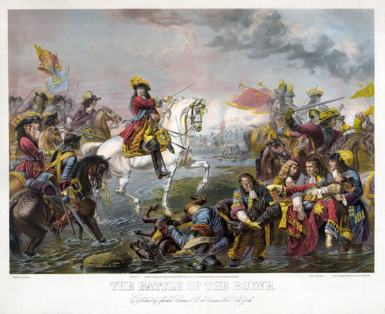 Boyne Savaşı, pub. 1865 by Benjamin West