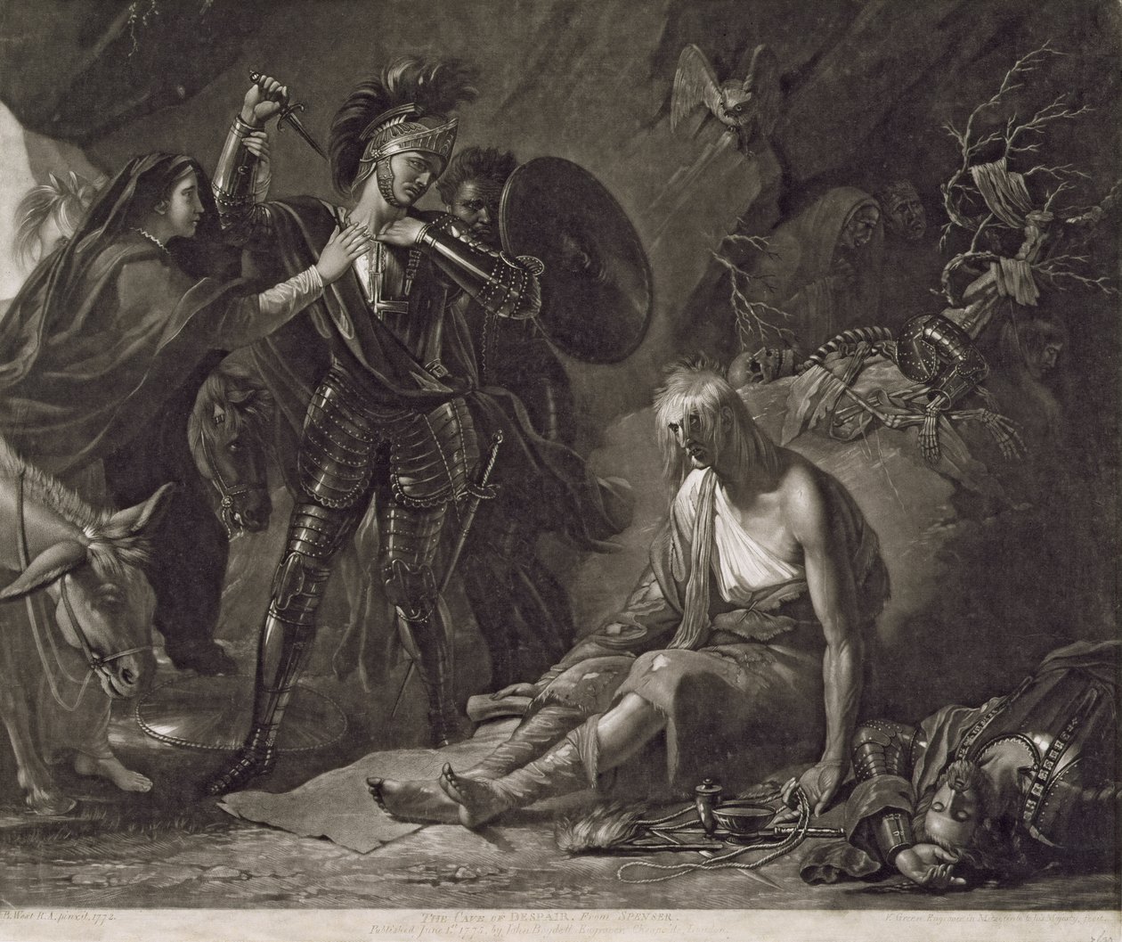 Dauði Cato frá Utica (95-46 f.Kr.) 1797 by Benjamin West