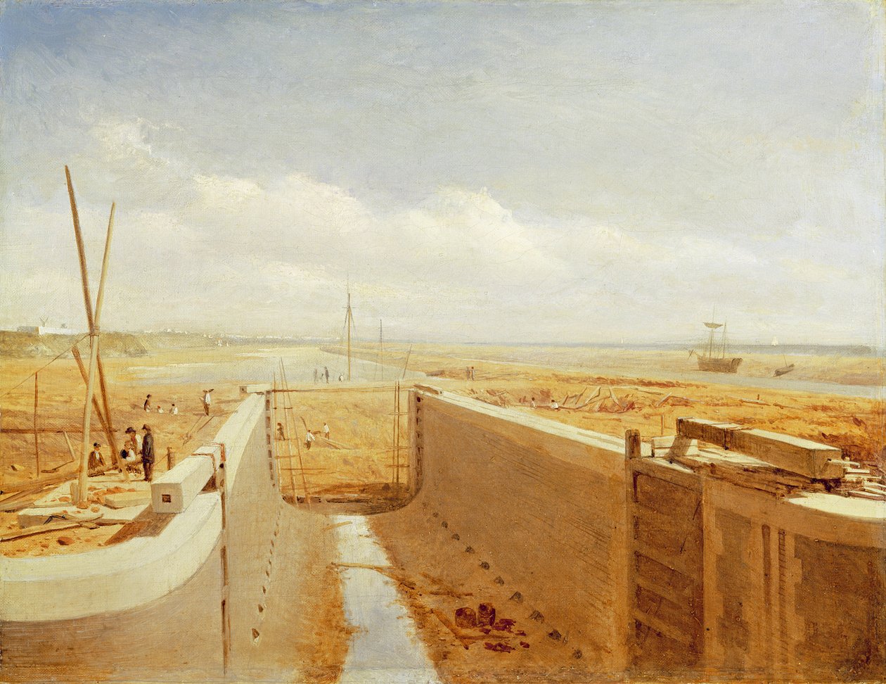 Yapım Aşamasındaki Kanal, muhtemelen Bude Kanalı, 1840 dolayları by Benjamin Williams Leader