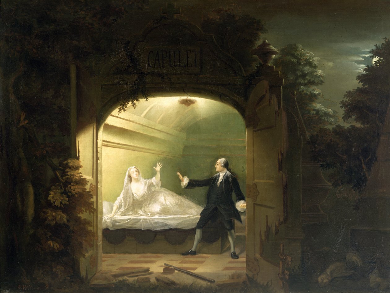 David Garrick (1717-79) ve George Anne Bellamy (c.1727-88), Romeo ve Juliet, 1753 by Benjamin Wilson