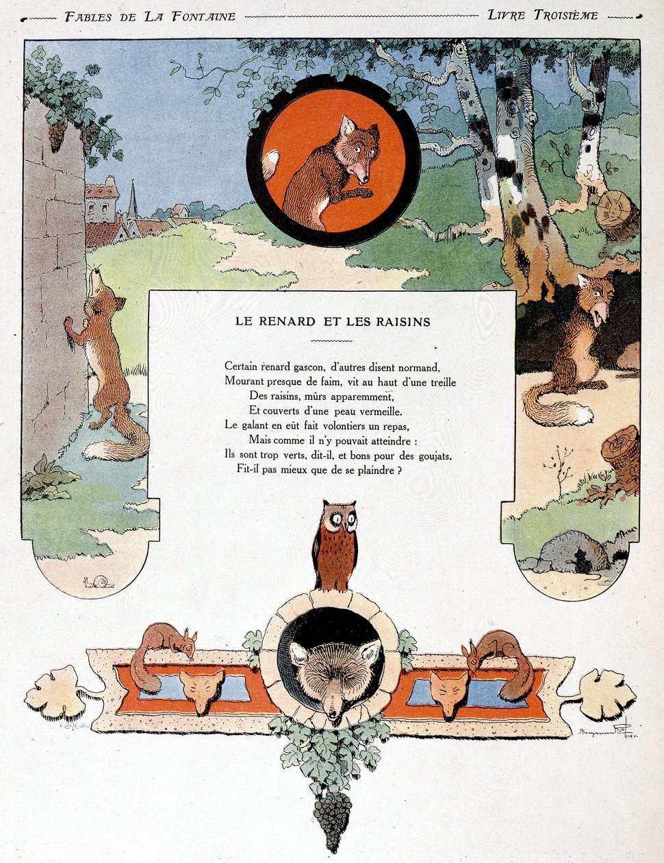Tilki ve Üzümler, Jean de la Fontaine tarafından 
