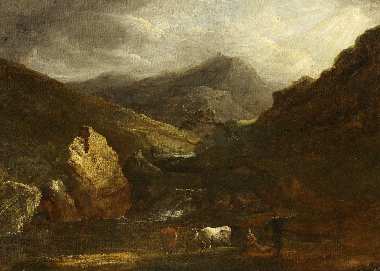 Snowdon Manzaralı Dağ Manzarası by Benjamin Barker