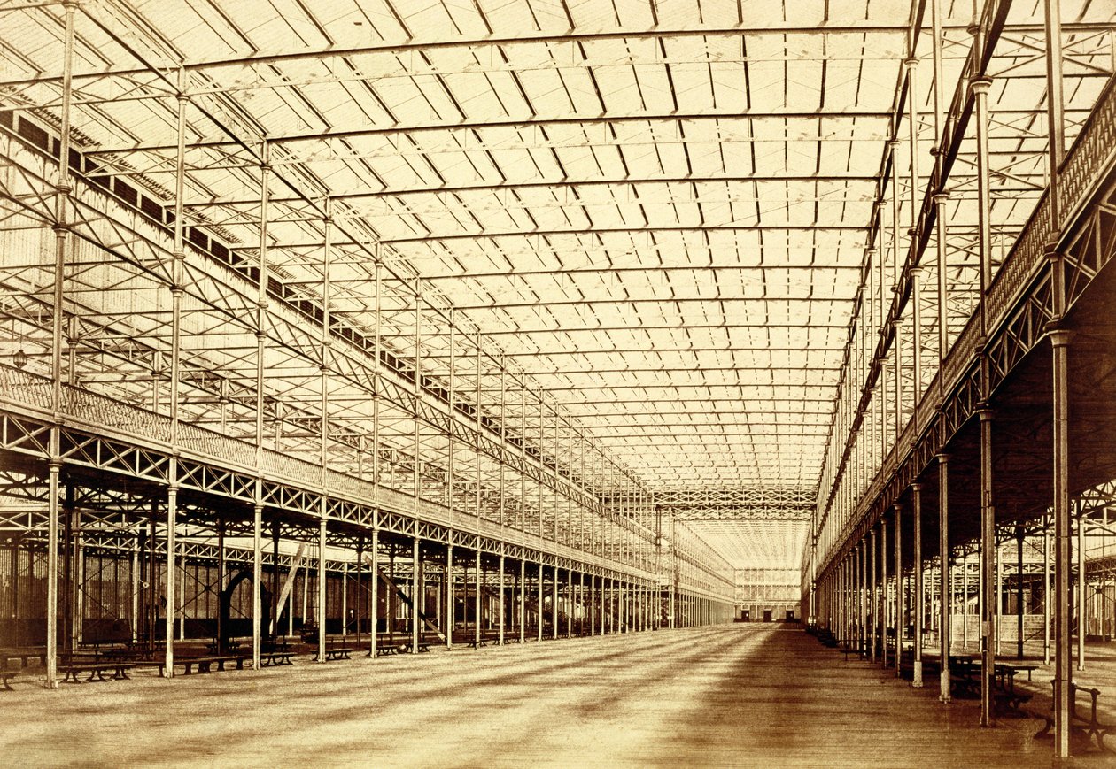 The Nave at Crystal Palace, Hyde Park, Mart 1852 (calotype negatiften albüm baskısı) by Benjamin Brecknell Turner