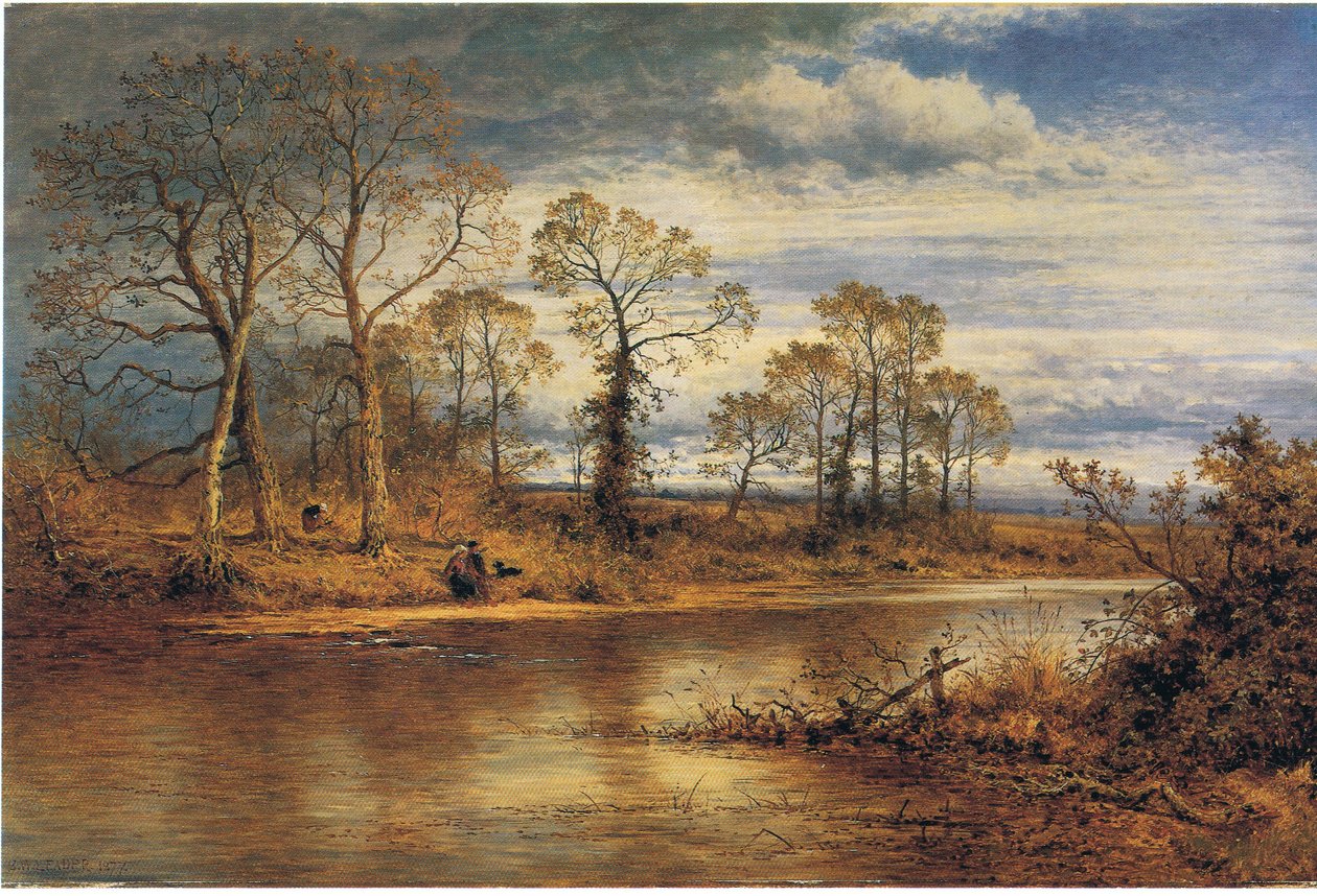 Sonbaharda bir İngiliz nehri by Benjamin Eastlake Leader