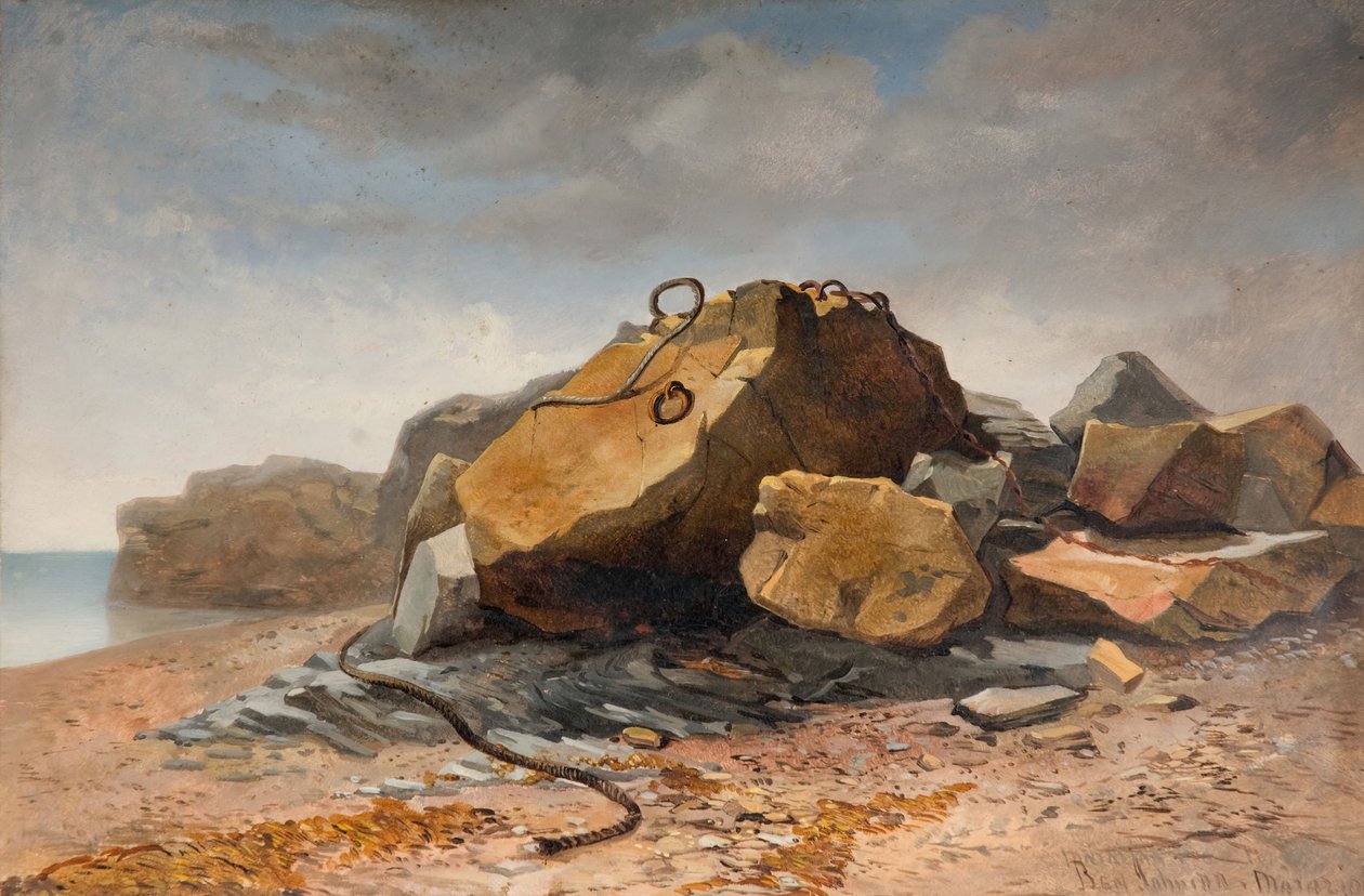 Sahil Sahnesi, Marazion, Cornwall, 1860. by Benjamin Johnson