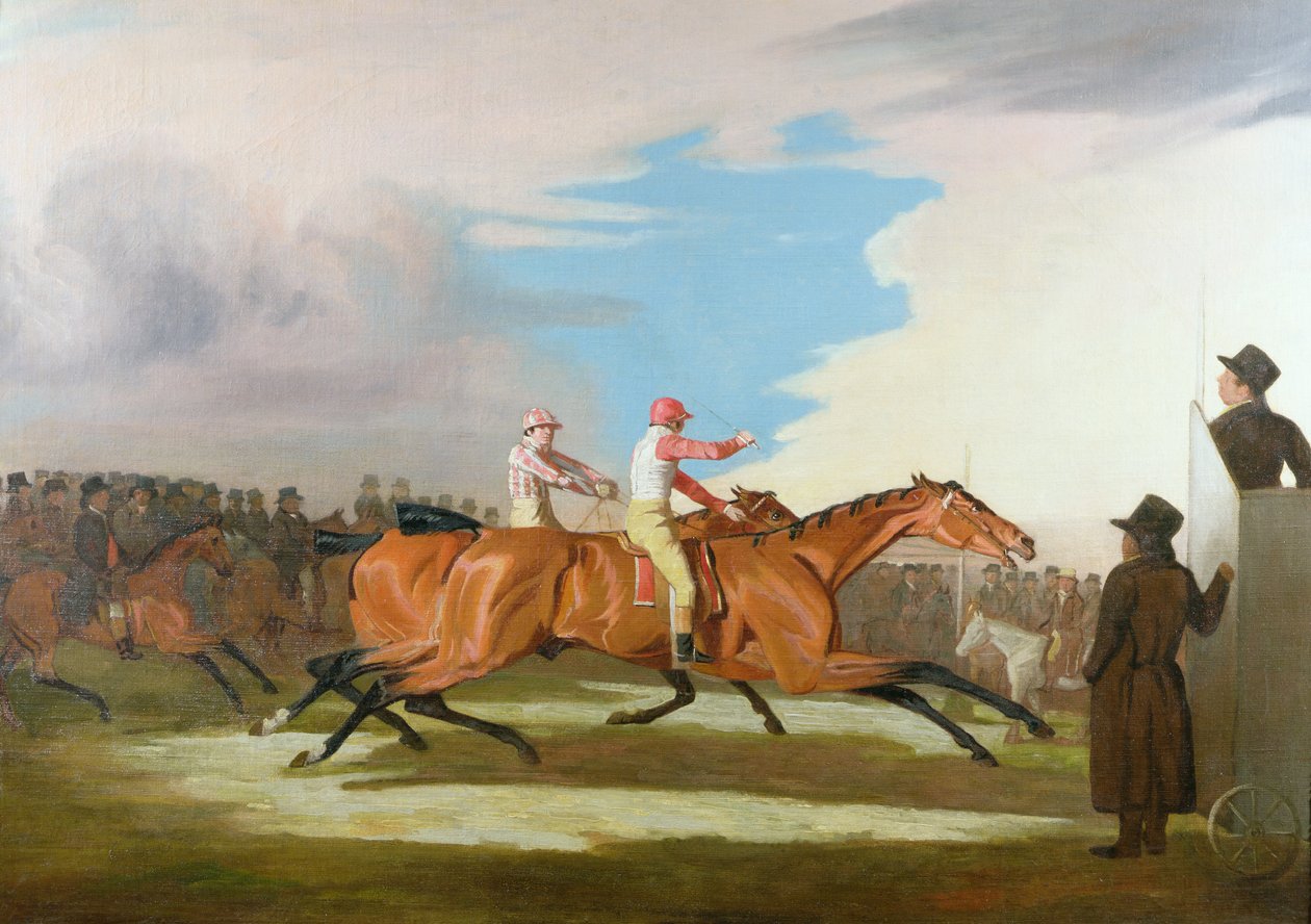 Albay Henry Mellish'in 'Eagle'ı ve Sir Charles Bunbury'nin 'Eleanor'u arasındaki maç, Newmarket, 31 Ekim 1804 by Benjamin Marshall
