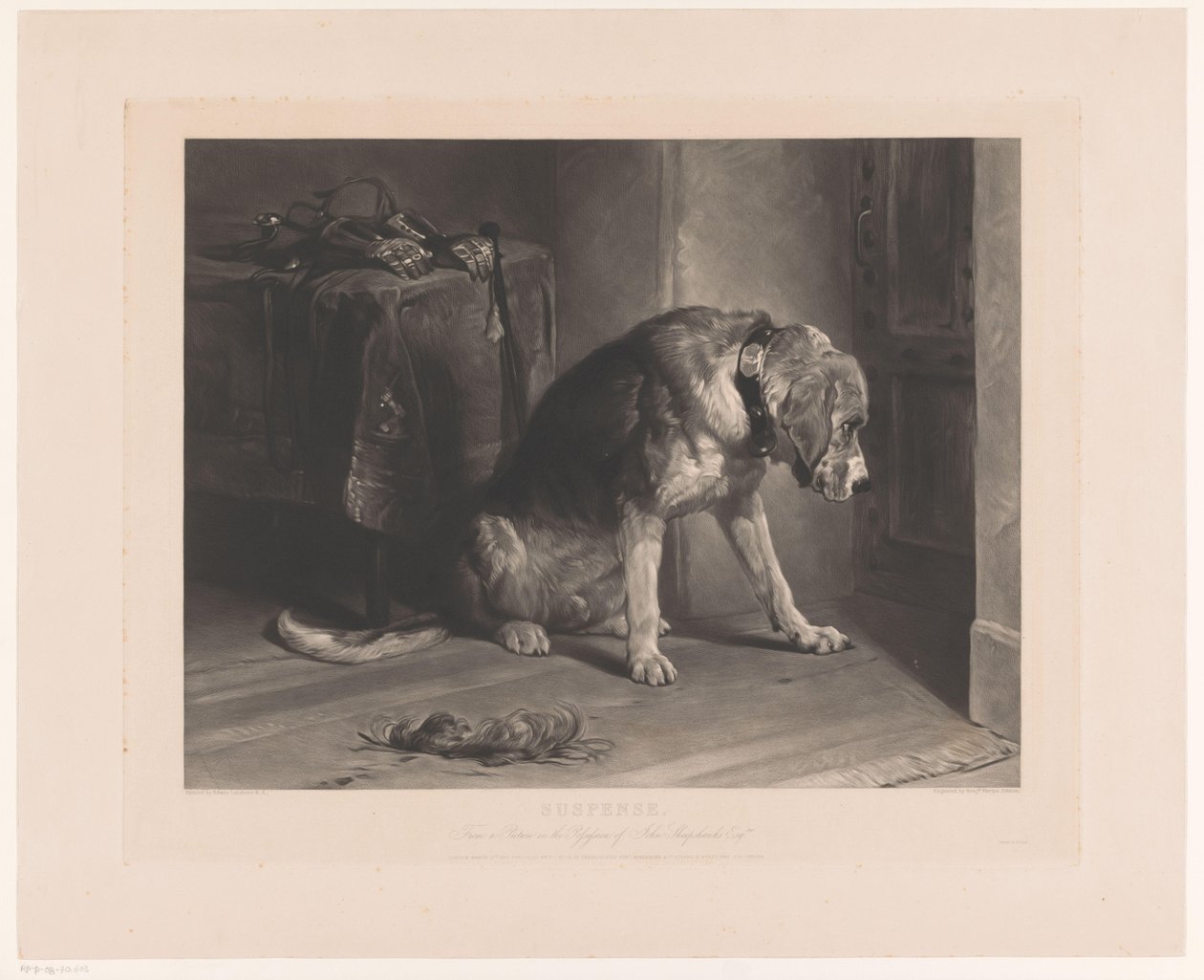 Kapıda bekleyen köpek Gerilim (nesne üzerindeki başlık) by Benjamin Phelps Gibbon