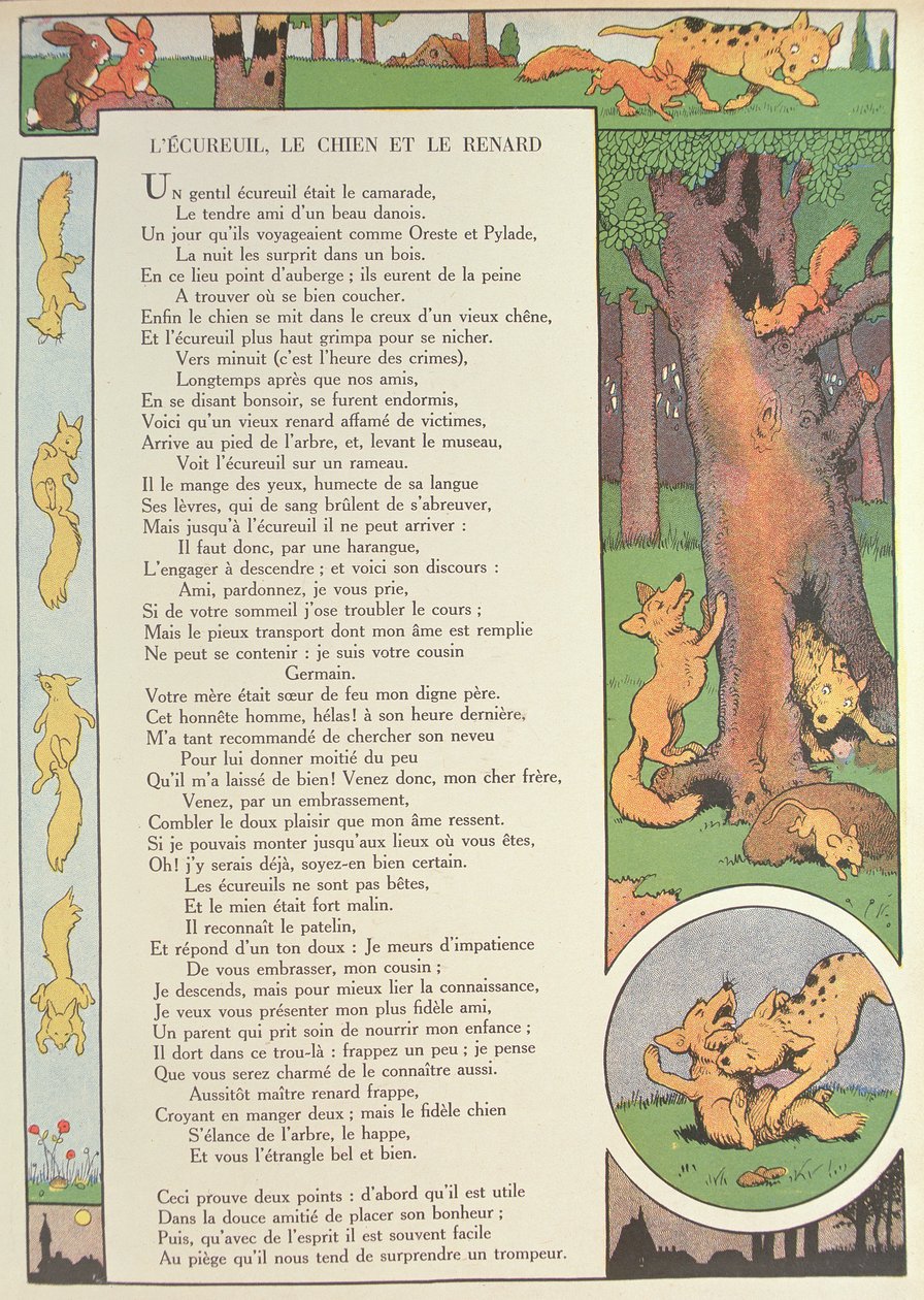 Sincap, köpek ve tilki, Jean de La Fontaine