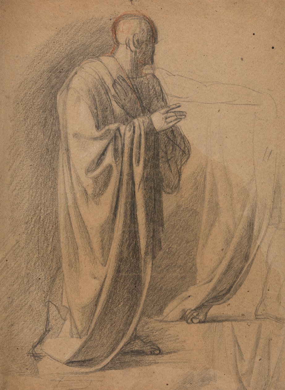 Uzun Cüppeli Bir Adam Üzerine Çalışma by Benjamin Robert Haydon