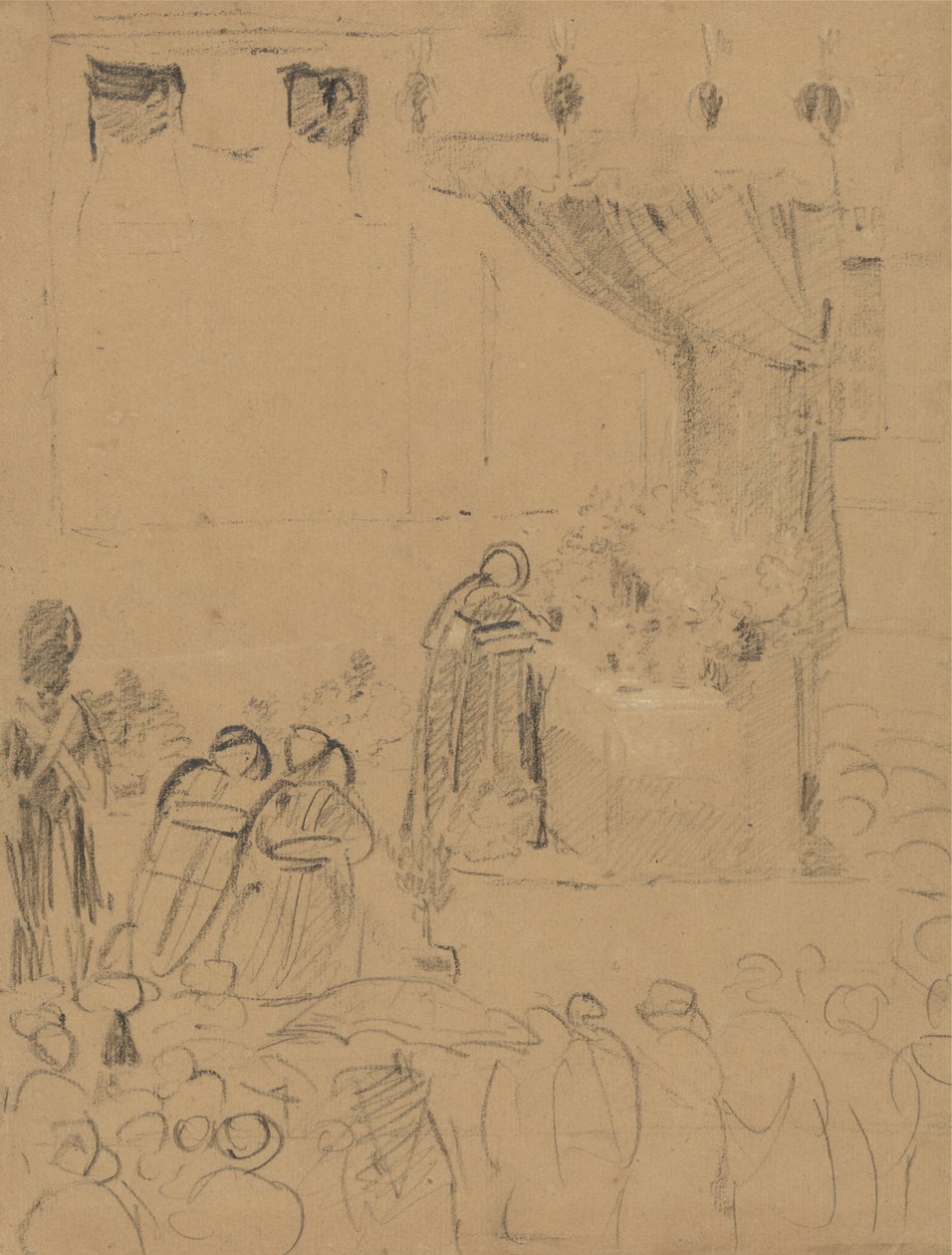 Dini Bir Tören Sahnesinin İncelenmesi by Benjamin Robert Haydon