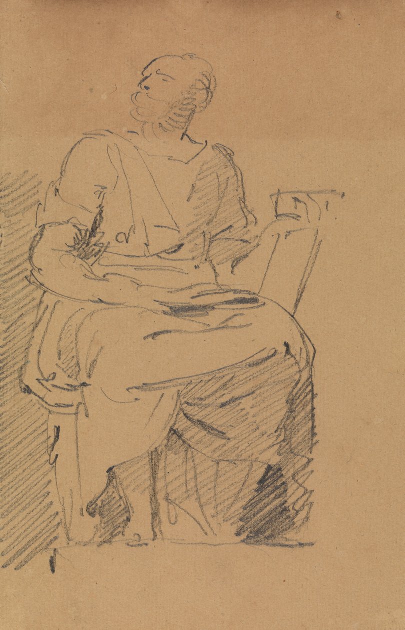 Oturan Figür Çalışması by Benjamin Robert Haydon