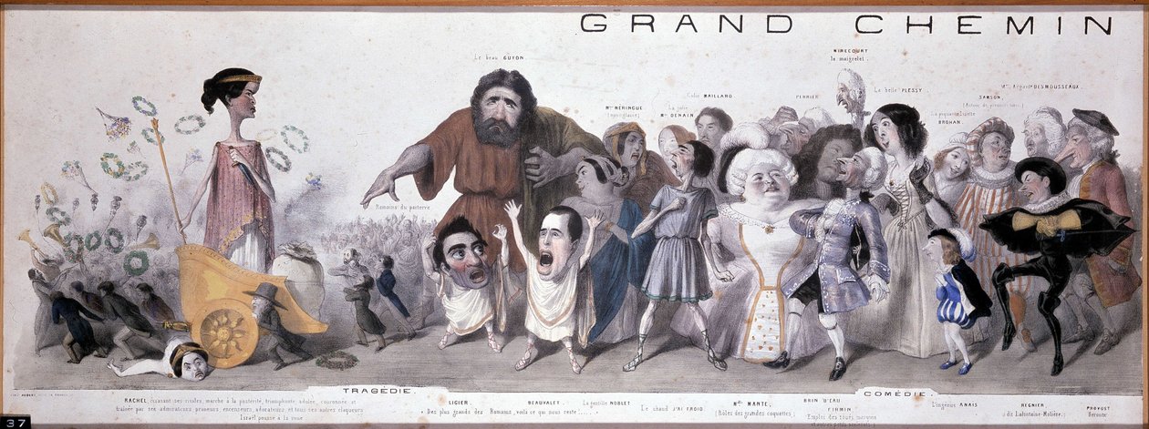 Le grand chemin de la geleceks: trajedinin ve komedinin temsili - Litografi, Benjamin Roubaud, Maison de Balzac, Paris by Benjamin Roubaud