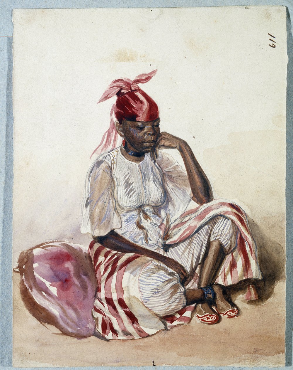 Negresse en kostüm (suluboya) by Benjamin Roubaud