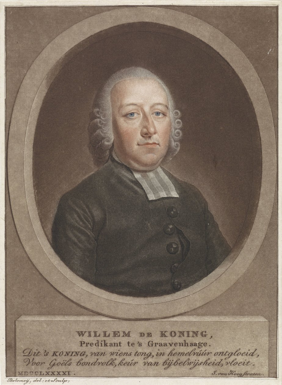 Papaz Willem de Koning'in Portresi by Benjamin Samuel Bolomey