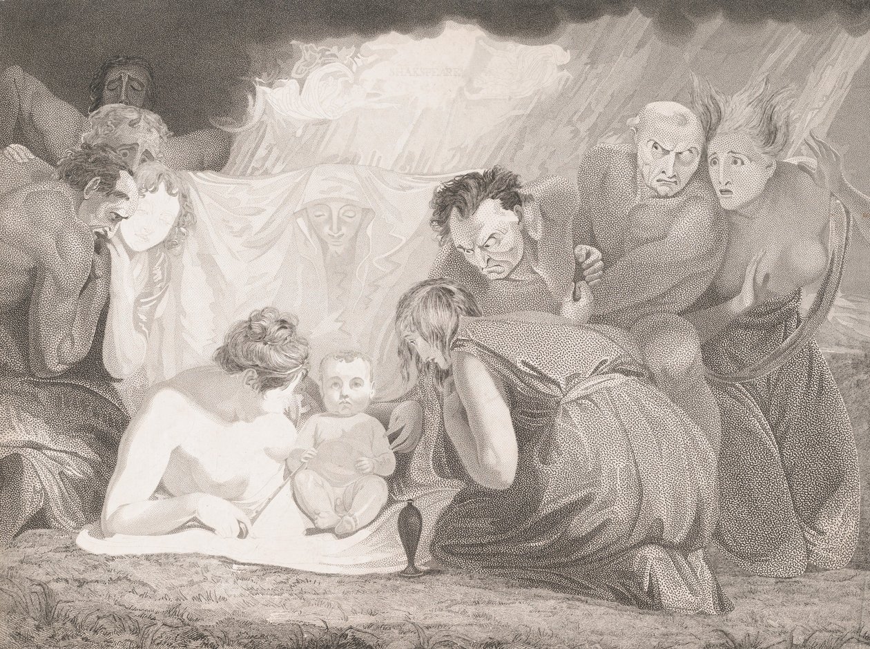 Doğanın Katıldığı Bebek Shakespeare ve Tutkular, 1799. by Benjamin Smith