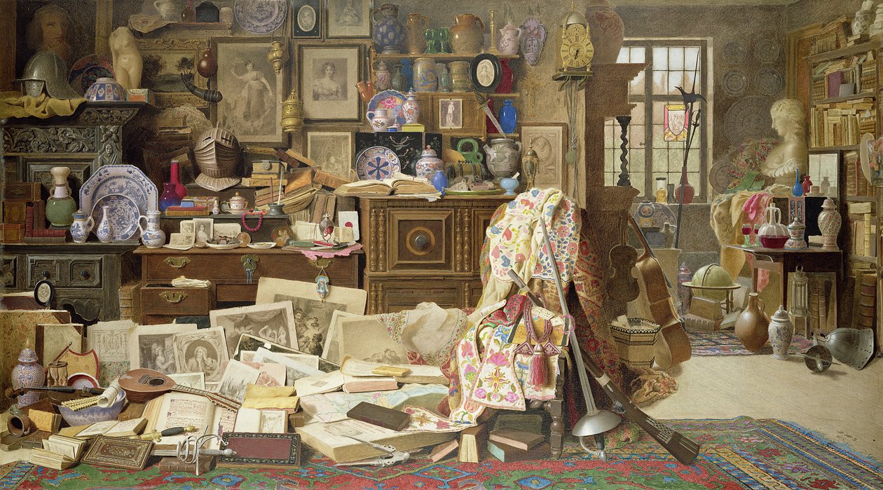 Zırh, Baskılar, Resimler, Borular, Çin (Tüm Crackd) Old Rickety Masalar ve Sandalyeler Kırık Sırt, 1882 (kağıt üzerine gövde rengi ile wc) by Benjamin Walter Spiers