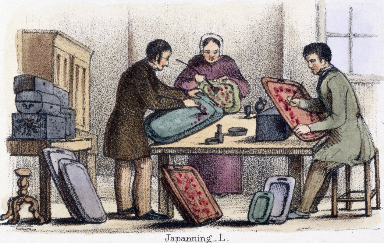 Japanning, The Cochineal and Lac Insects in The Cochineal of Animals of Animals - Yaşam Boyu İstihdam ve Ölümden Sonra Kullanımlarında İnsana Faydalarını Göstermek, c.1845 by Benjamin Waterhouse Hawkins