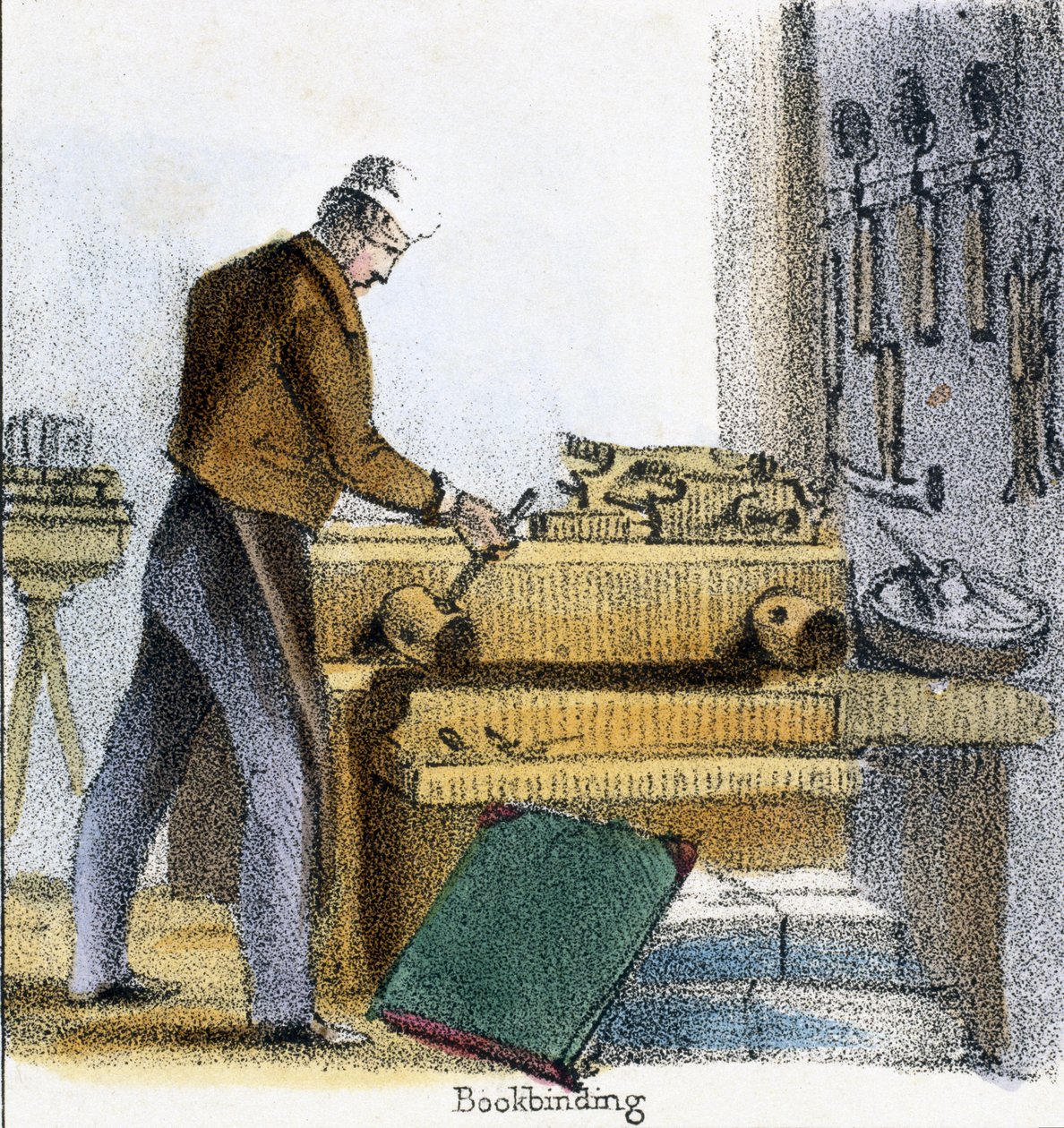 Hayvanların Grafik Resimlerinde Oğlan, İnek ve Buzağıdan Ciltçi - Yaşam Boyunca İstihdamında ve Ölümden Sonra Kullanımlarında İnsana Faydalarını Gösteriyor, 1845 dolayları by Benjamin Waterhouse Hawkins