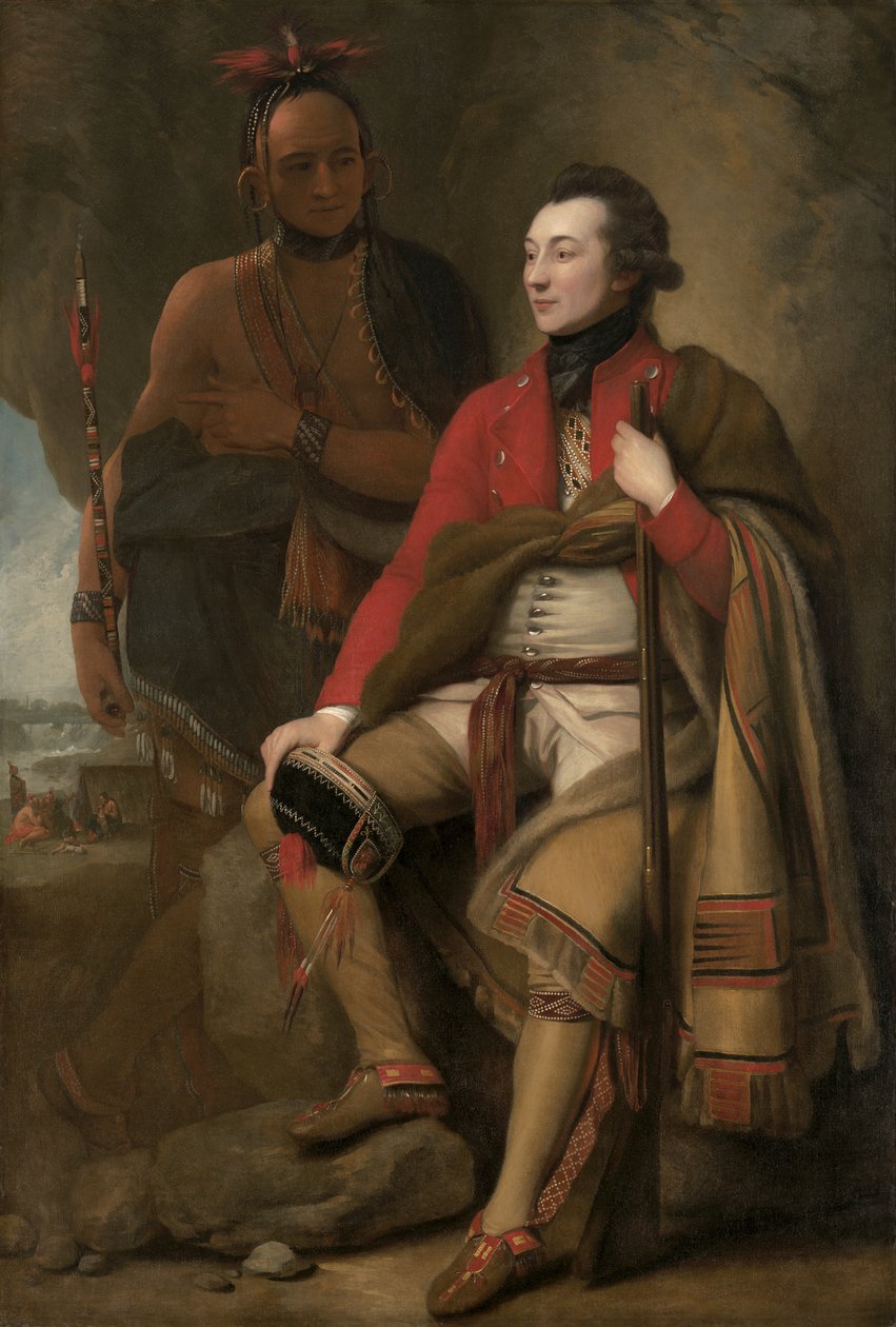 Albay Guy Johnson ve Karonghyontye (Kaptan David Hill) by Benjamin West