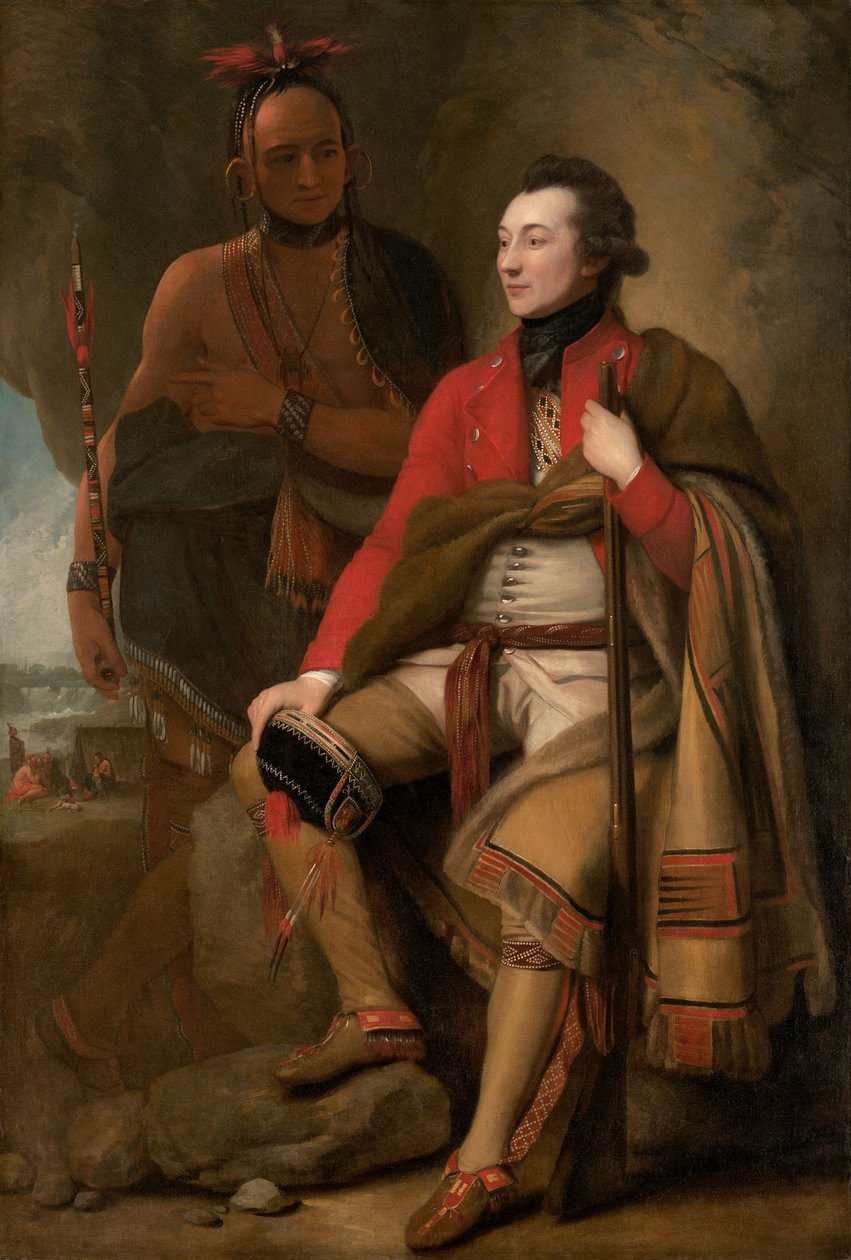 Albay Guy Johnson ve Karonghyontye Kaptan David Hill, 1776. by Benjamin West