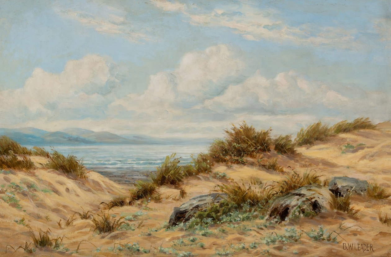 Conwy'deki kum tepeleri (Tuval üzerine yağlı boya) by Benjamin Williams Leader