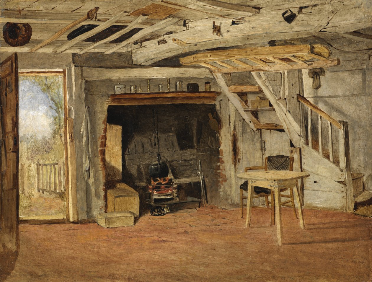Bir Kulübe İçi Çalışması, c.1869 by Benjamin Williams Leader