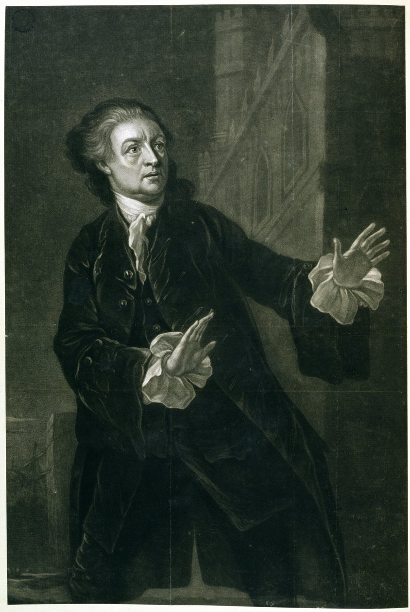 David Garrick (1717-79) Hamlet olarak by Benjamin Wilson