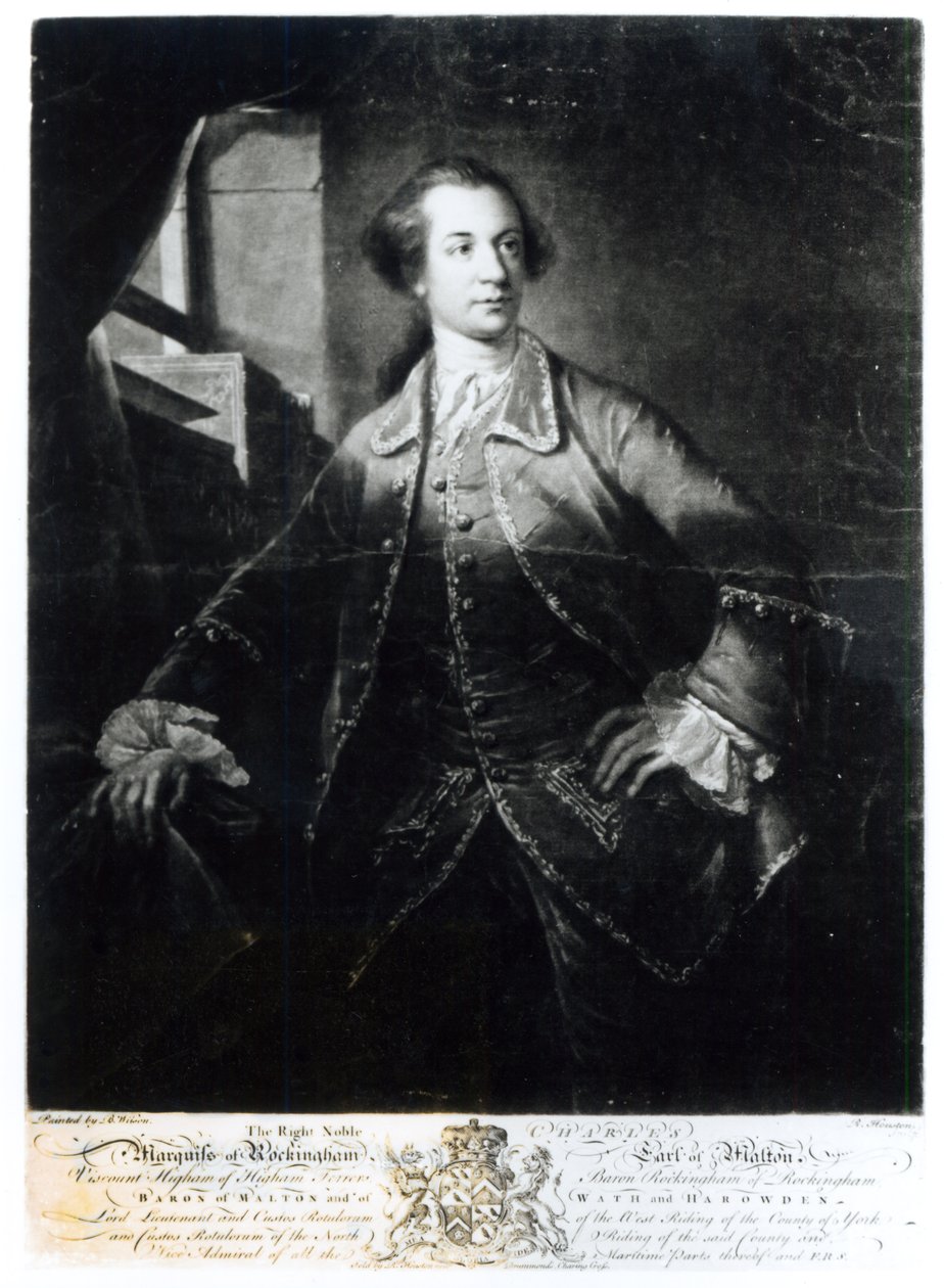Richard Houston (1721-75) tarafından oyulmuş Charles Watson-Wentworth, Rockingham
