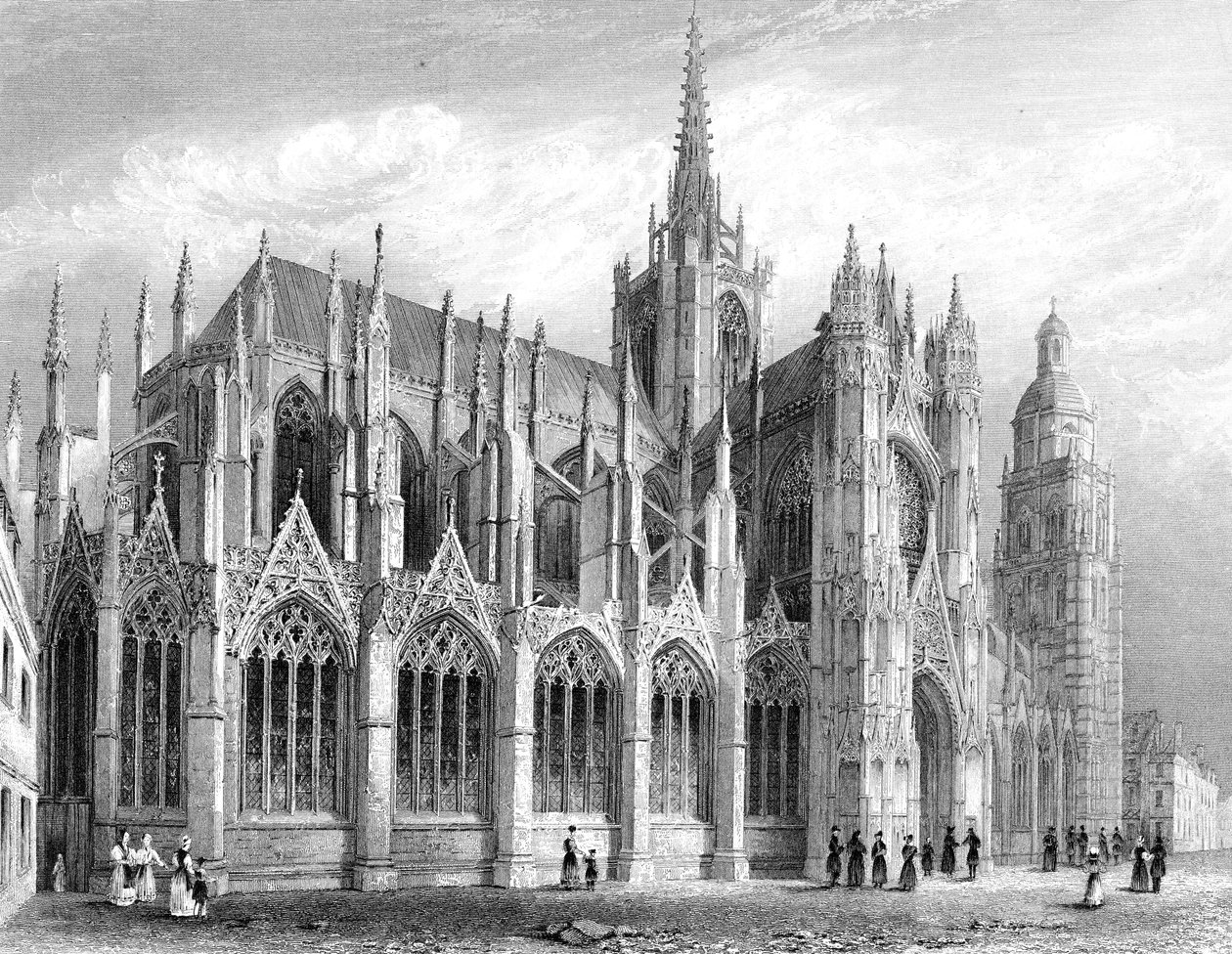 Evreux Katedrali, Evreux, Fransa, 1836. by Benjamin Winkles