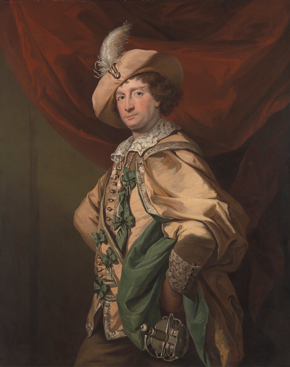 Henry Woodward, Garrick'in "The Taming of the Shrew" filminin bir versiyonu olan Catherine and Petruchio'da Petruchio rolünde by Benjamin van der Gucht