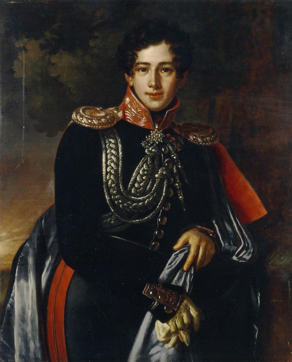 Kont Nikolay Aleksandroviç Samoylov 1800-1842, yaklaşık 1825 portresi by Benois Charles Mitoire