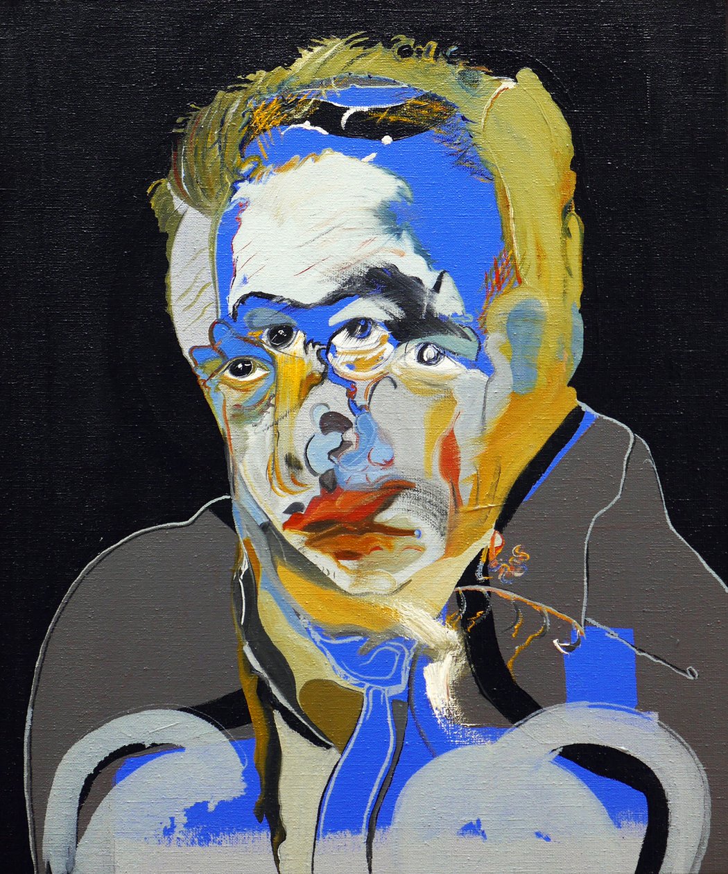 Tarihteki 50 Büyük Yazar: Albert Camus, 2015 (tuval üzerine yağlıboya ve akrilik) by Benoit Erwann Boucherot