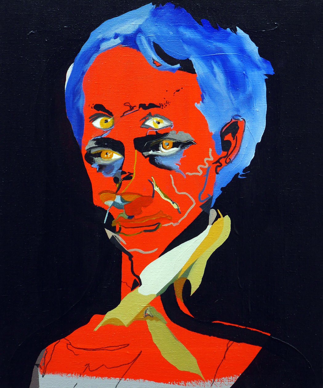 Tarihteki 50 Büyük Yazar: Charles Baudelaire, 2015 (tuval üzerine yağlıboya ve akrilik) by Benoit Erwann Boucherot
