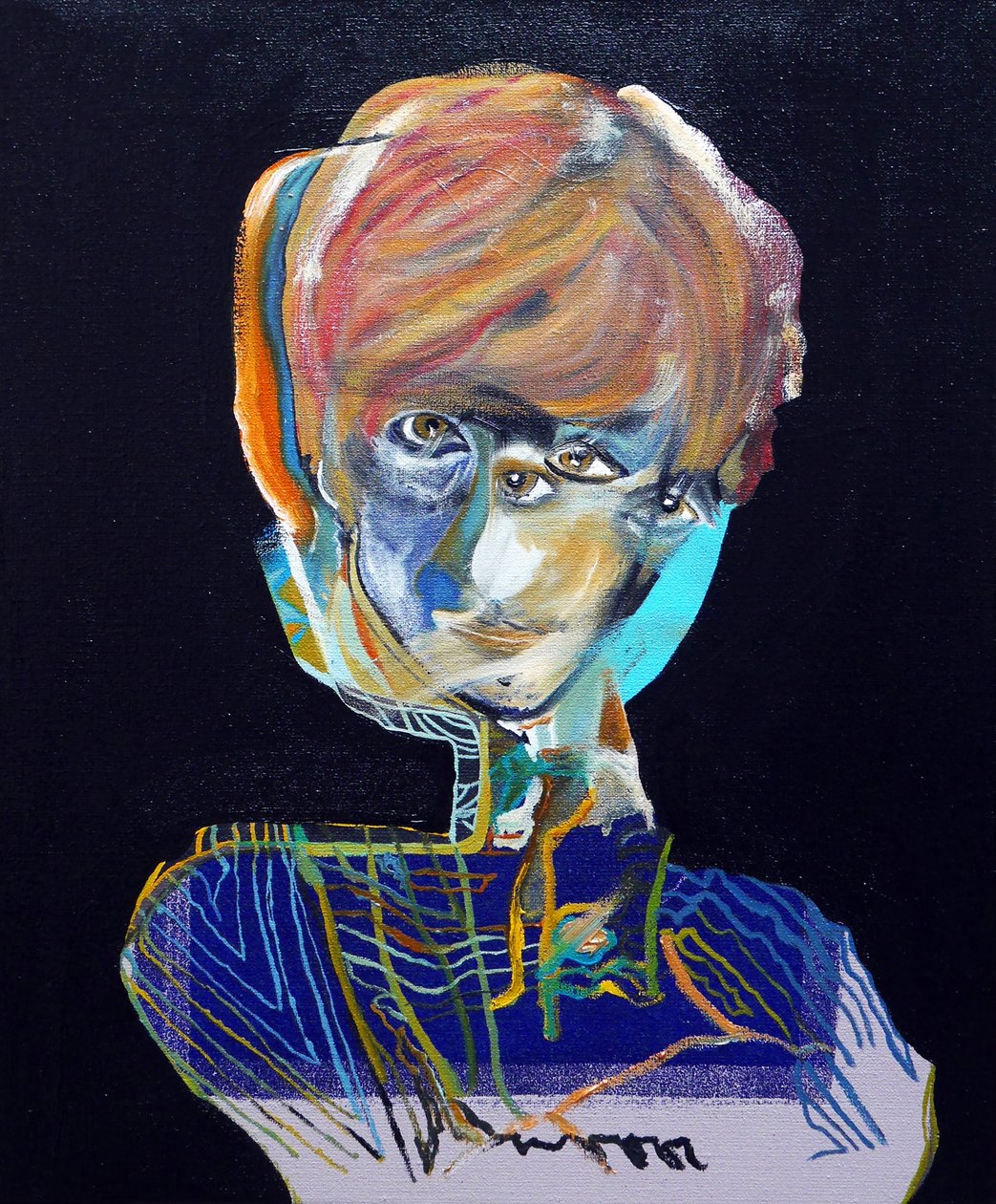 Tarihteki 50 Büyük Yazar: Françoise Sagan, 2015 (tuval üzerine yağlıboya ve akrilik) by Benoit Erwann Boucherot
