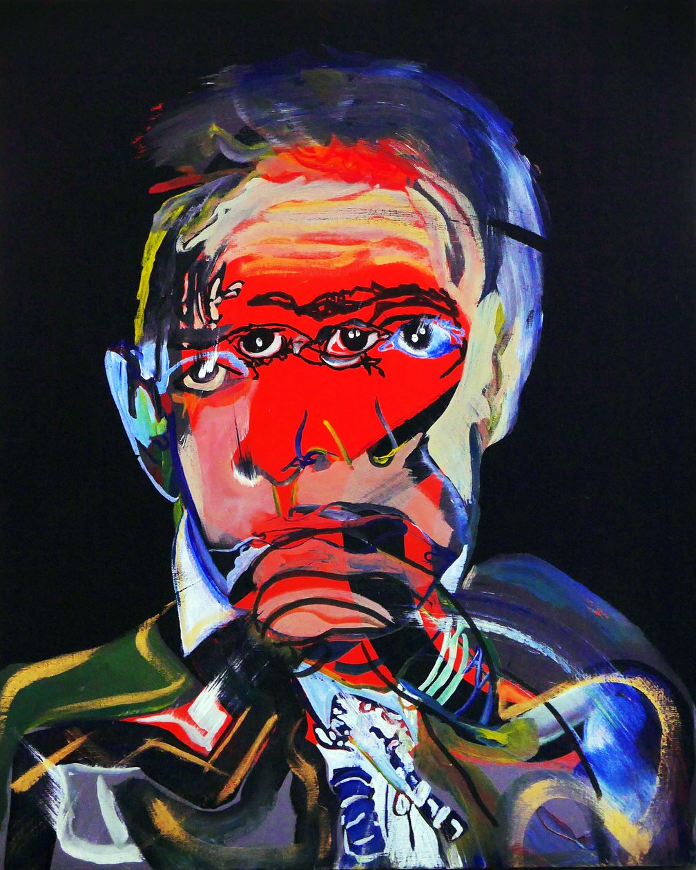 Tarihteki 50 Büyük Yazar: Juan Rulfo, 2015 (tuval üzerine yağlıboya ve akrilik) by Benoit Erwann Boucherot