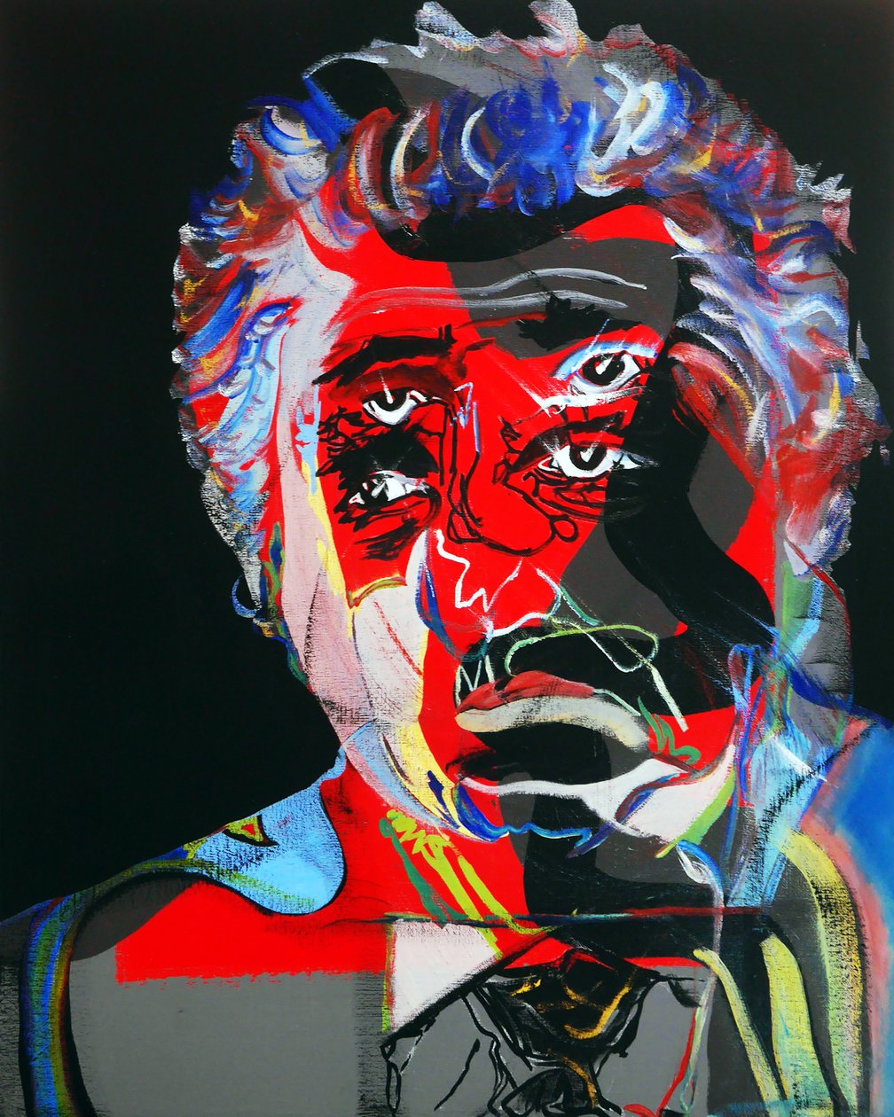 Tarihteki 50 Büyük Yazar : Octavio Paz, 2015 (tuval üzerine yağlıboya ve akrilik) by Benoit Erwann Boucherot