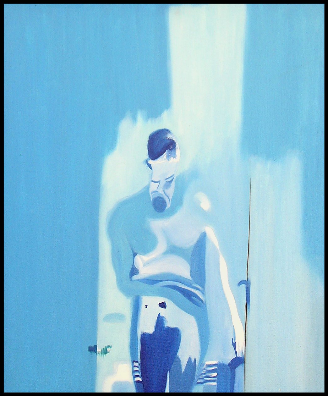 Homme idéal en contrejour sur surxposé, 2000 (tuval üzerine yağlıboya) by Benoit Erwann Boucherot