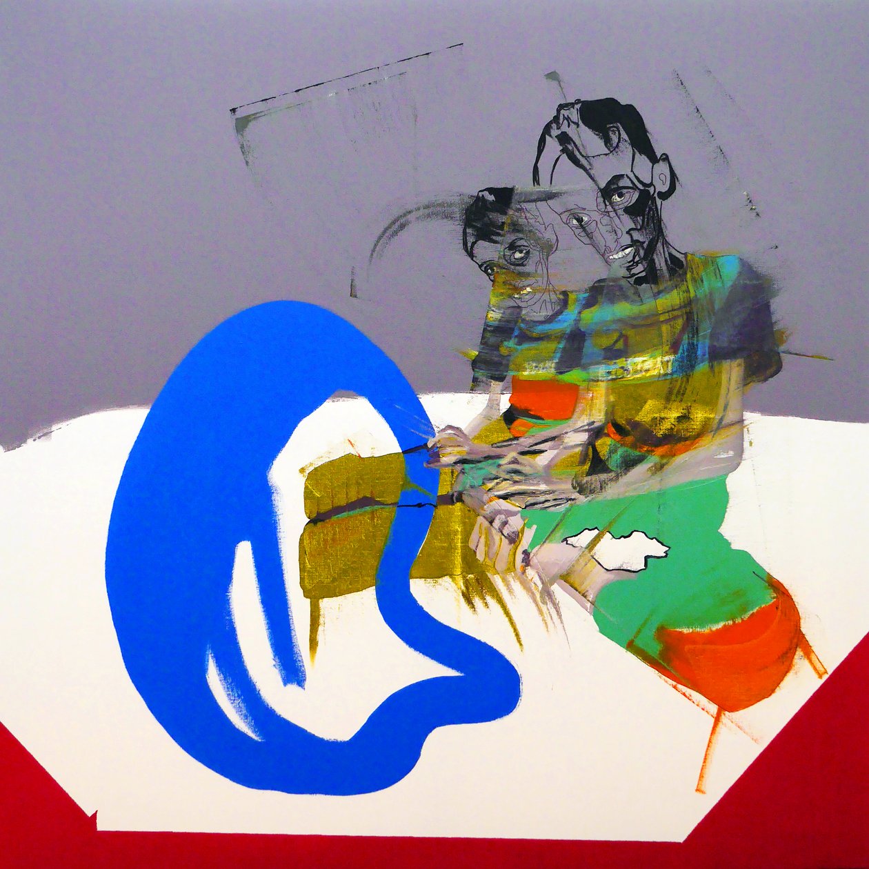 La honte, 2017 (tuval üzerine yağlıboya ve akrilik) by Benoit Erwann Boucherot