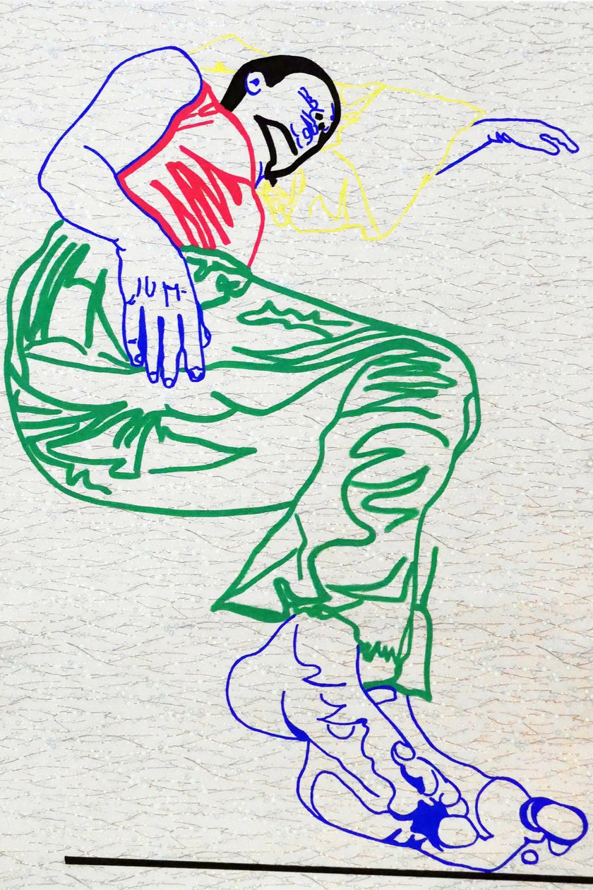 Passager 13, 2020 (serigrafi baskılı Japon kağıdı üzerine akrilik) by Benoit Erwann Boucherot