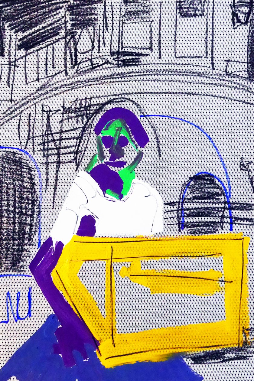 Passager 5, 2020 (serigrafi baskılı Japon kağıdı üzerine akrilik) by Benoit Erwann Boucherot