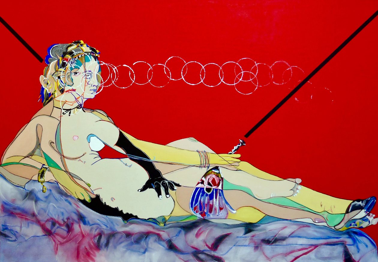 Surpeinture : Ingres  Manet, 2022 (tuval üzerine yağlıboya ve akrilik) by Benoit Erwann Boucherot