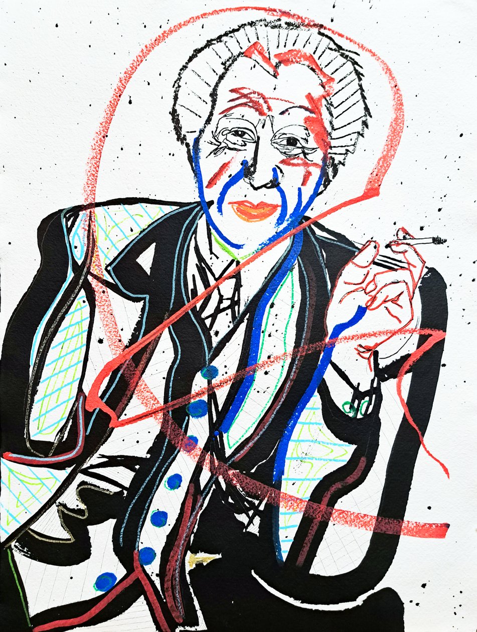 Sürportre : Frank Lloyd Wright, 2022 (kağıt üzerine akrilik) by Benoit Erwann Boucherot