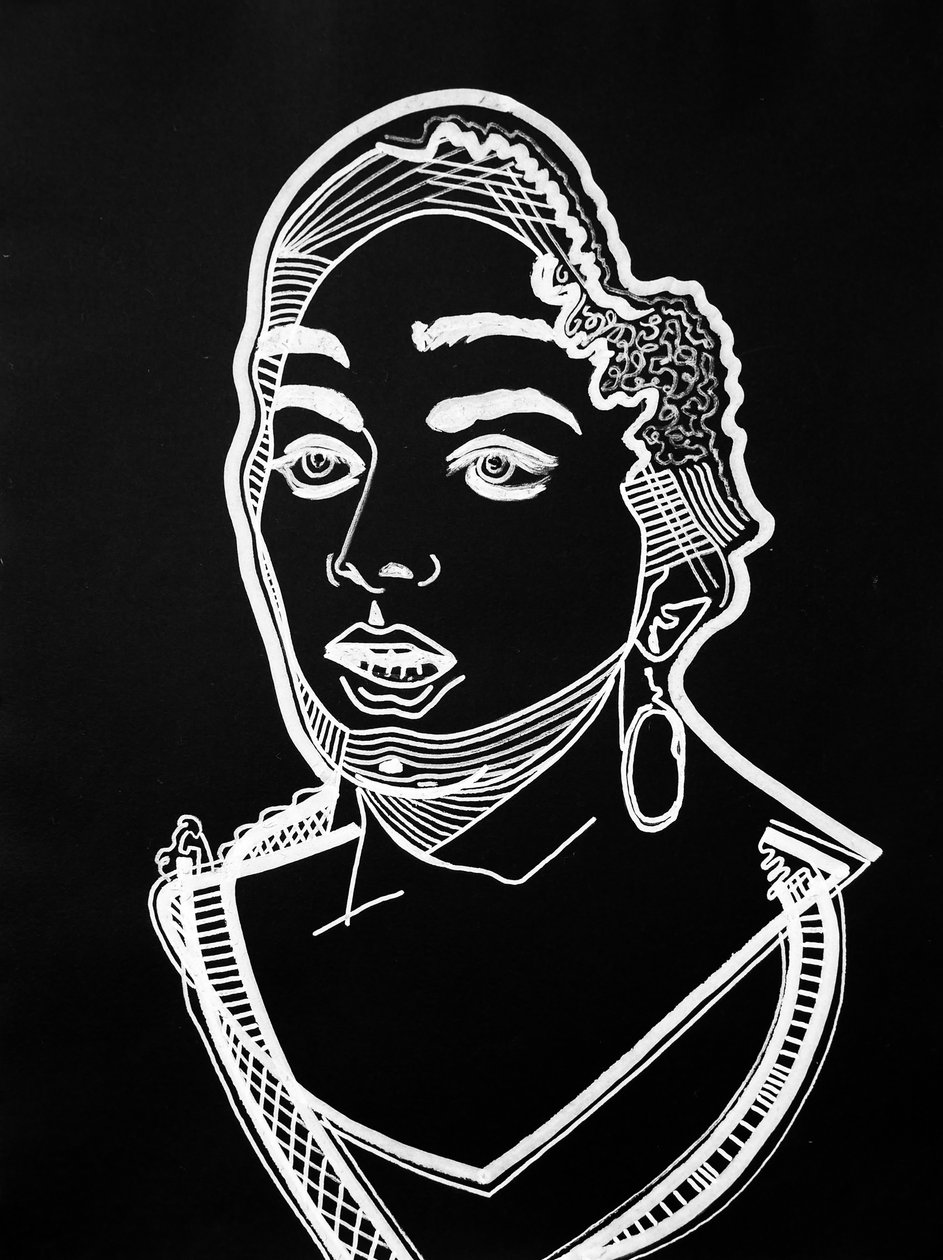 Sürportre : Leila Slimani, 2021 (kağıt üzerine akrilik) by Benoit Erwann Boucherot