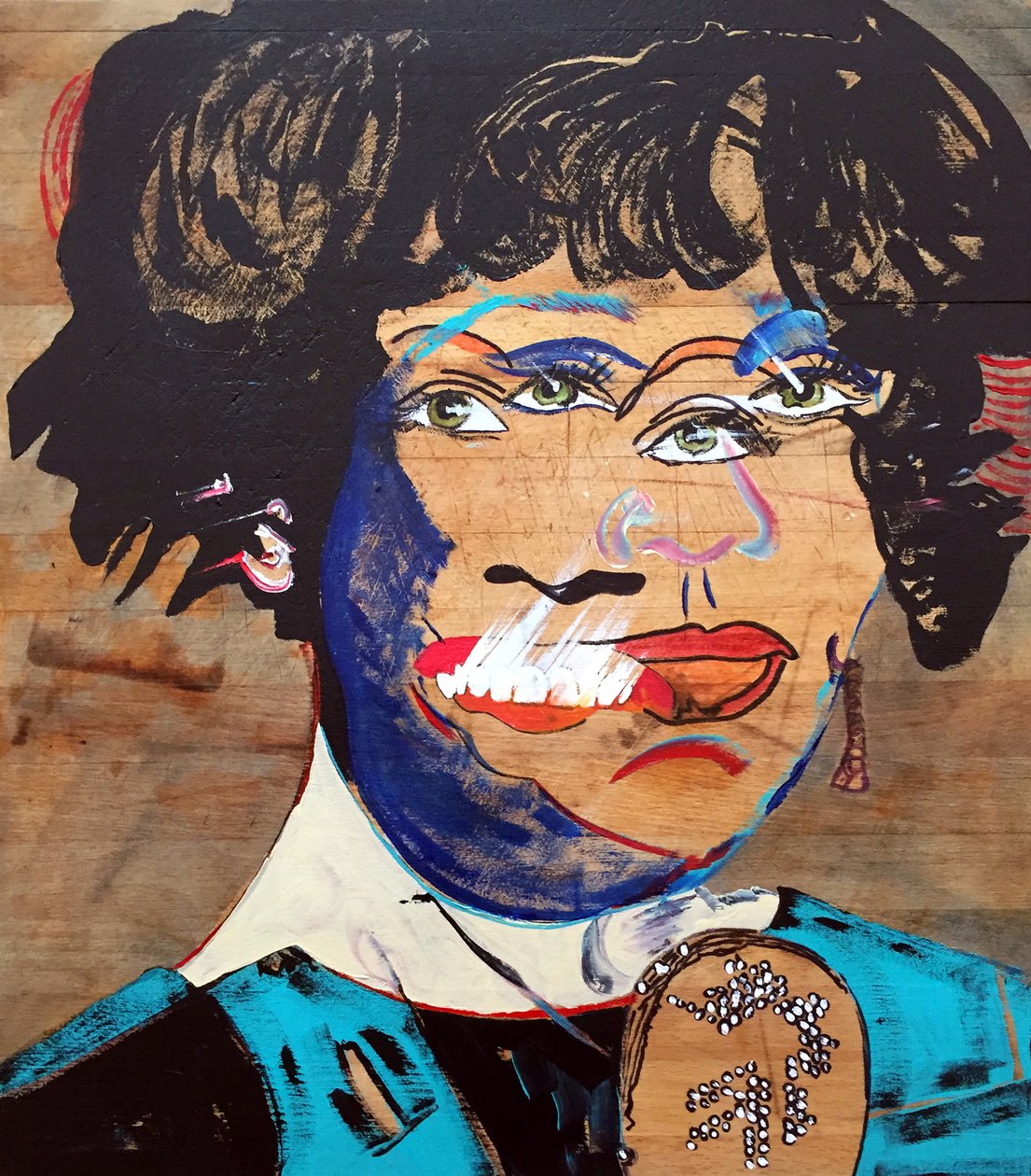 Sürportre : Whitney Houston, 2020 (ahşap üzerine yağlıboya ve akrilik) by Benoit Erwann Boucherot