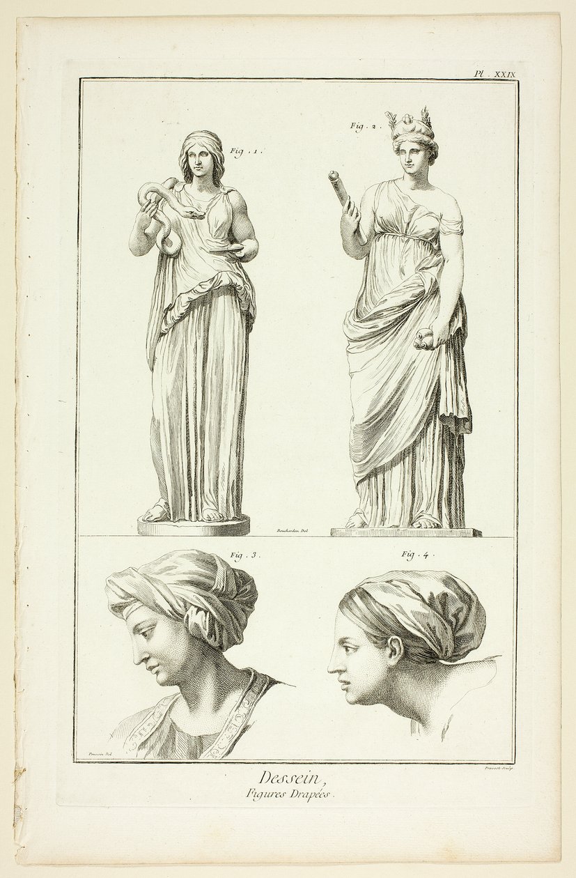 Tasarım: Draped Figürler, Encyclopédie'den by Benoit Louis Prevost