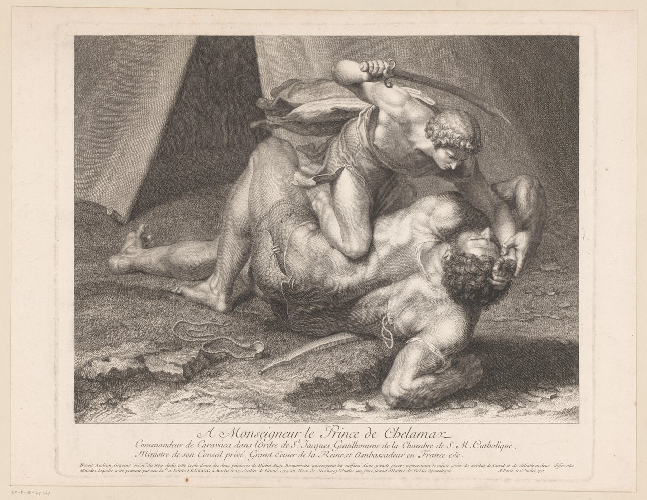 David onthofdt Goliath by Benoît Audran (I)