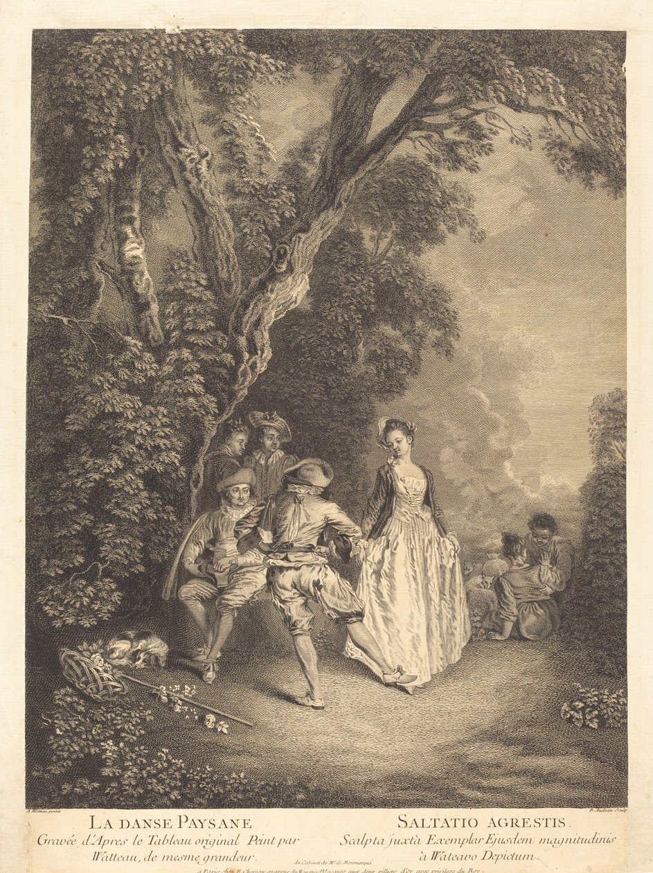 Köylü Dansı by Benoît Audran II after Antoine Watteau
