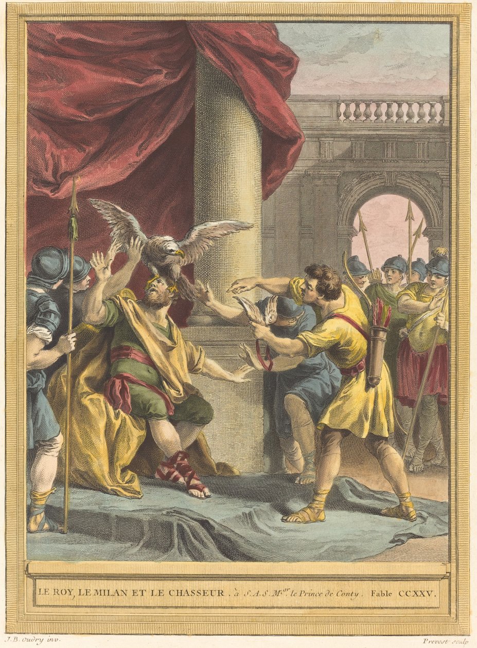 Kral, Uçurtma ve Avcı by Benoît Louis Prévost after Jean Baptiste Oudry