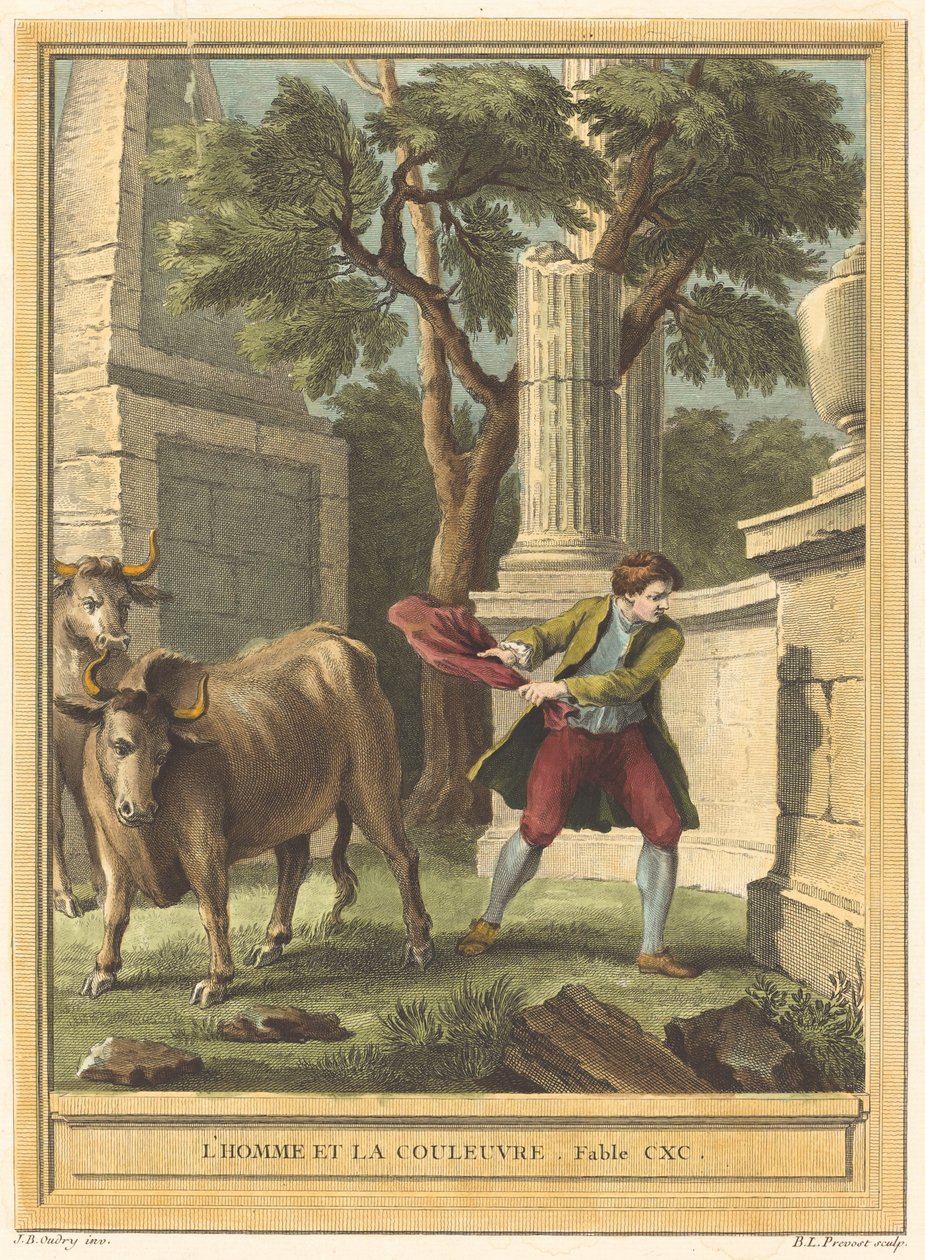 adam ve yılan (adam ve yılan) by Benoît Louis Prévost after Jean Baptiste Oudry